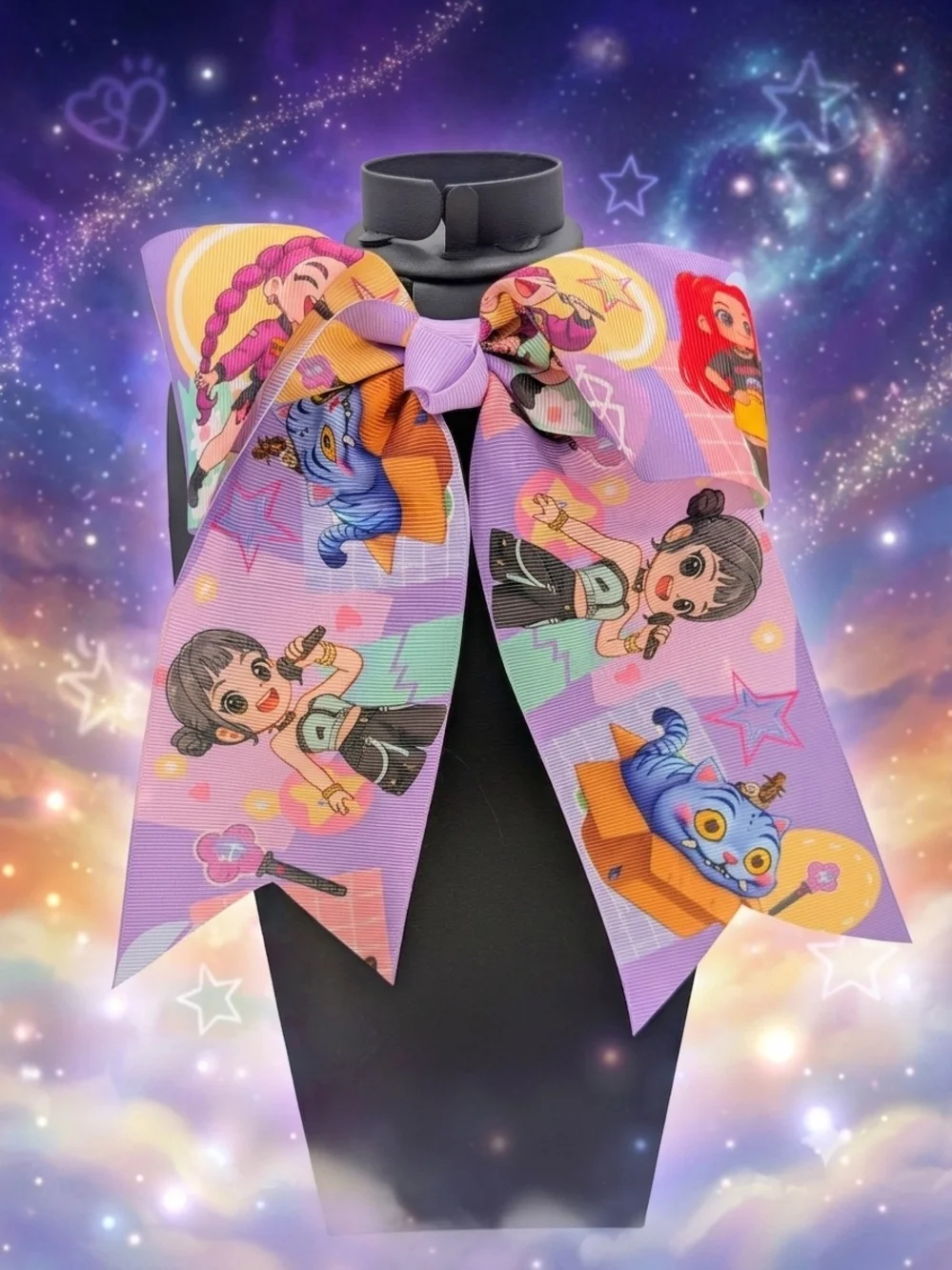 Kids Purple Kpop Demon Hunters Huntrix Hair Bow
